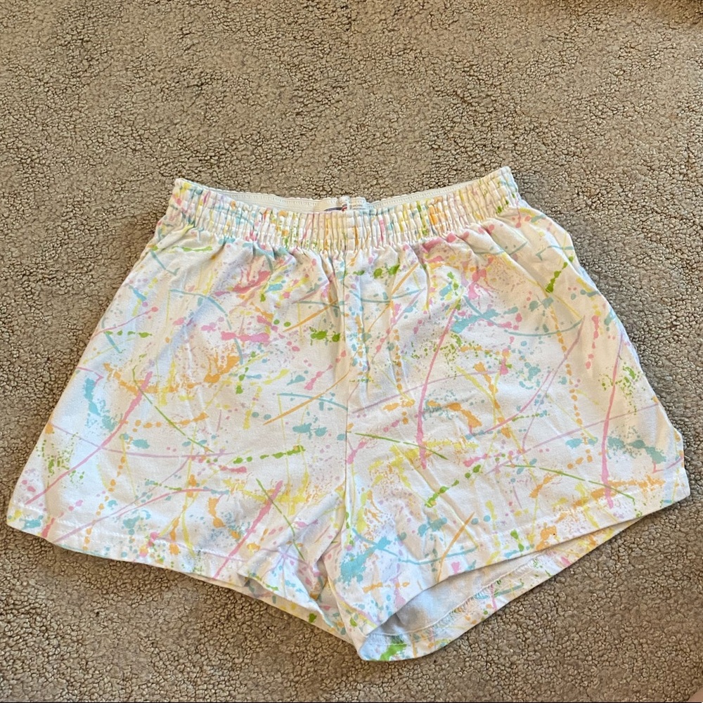 White Splatter Soffe Shorts